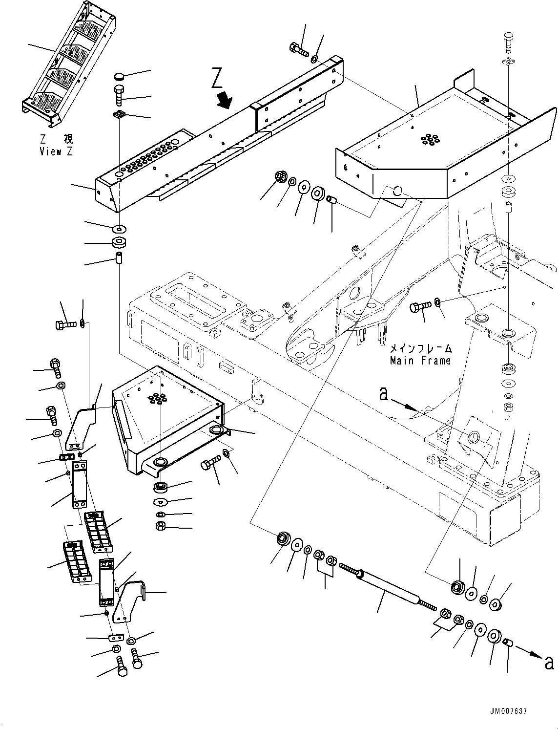Komatsu parts book diagram for HD465-7E1 S/N 20001-UP (For EU): LADDER, ROD (#20001-)