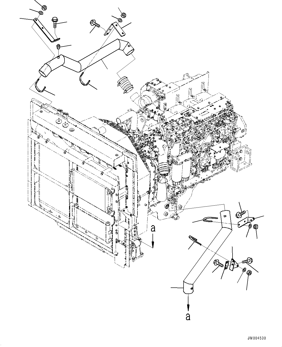 Komatsu parts book diagram for HD465-7E1 S/N 20001-UP (For EU): AIR INTAKE PIPING (#20001-)