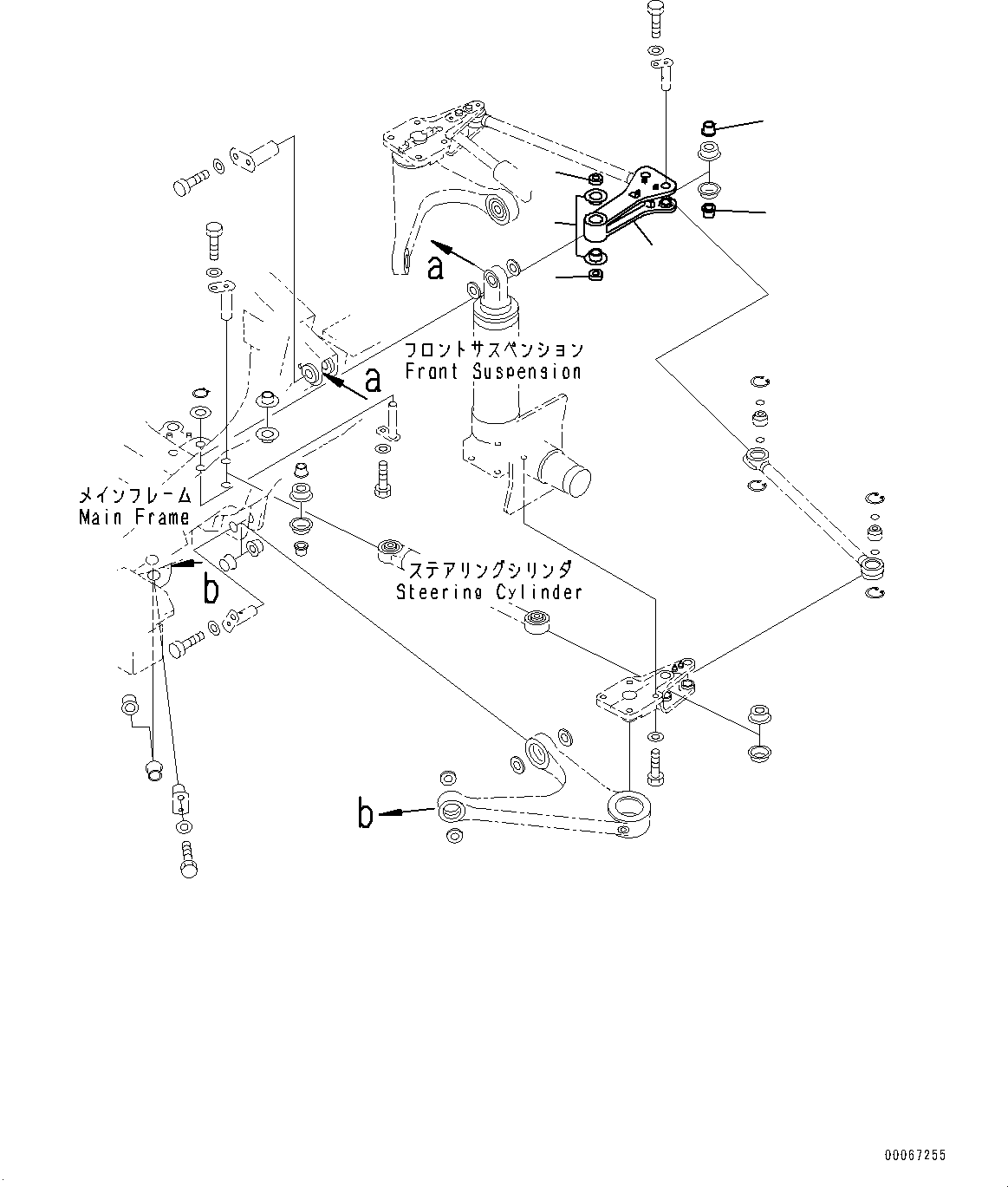 Komatsu parts book diagram for HD465-7E1 S/N 20001-UP (For EU): STEERING LINKAGE, LEVER (#20001-)
