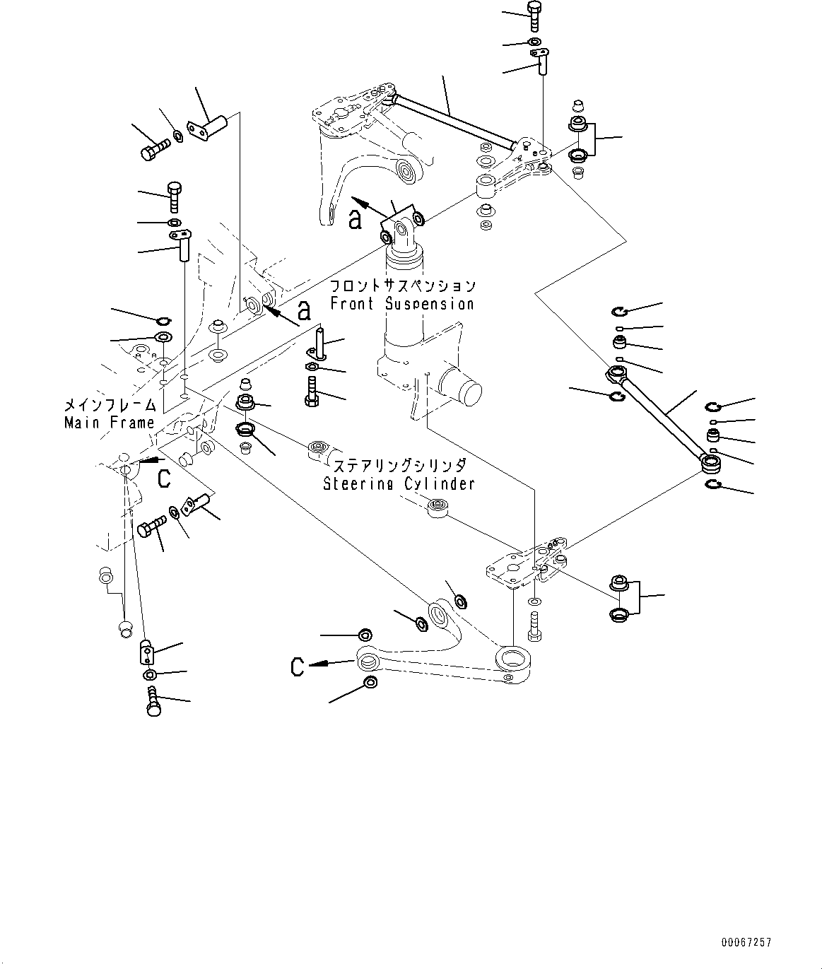 Komatsu parts book diagram for HD465-7E1 S/N 20001-UP (For EU): STEERING LINKAGE, ROD (#20001-)