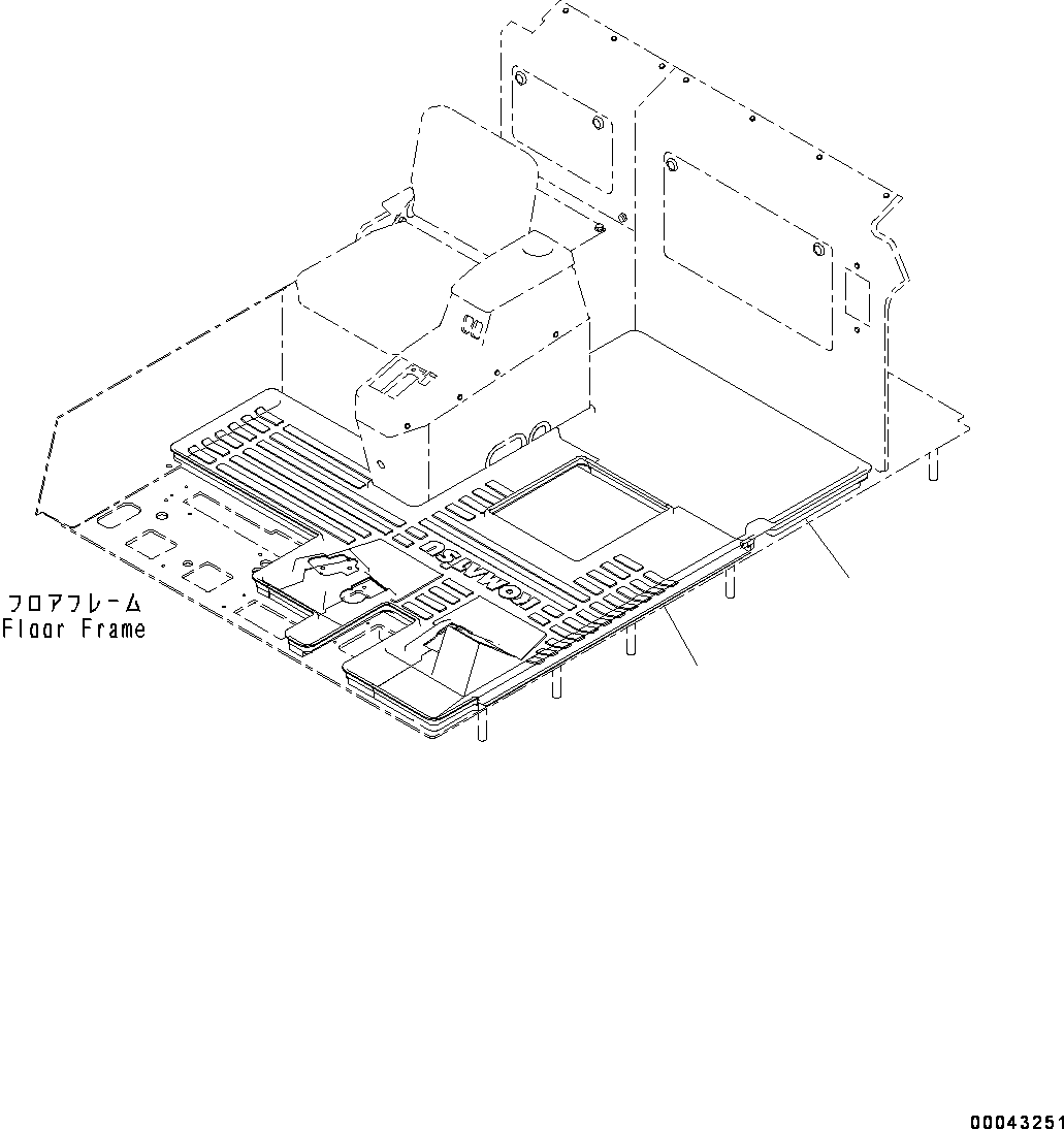 Komatsu parts book diagram for HD465-7E1 S/N 20001-UP (For EU): FLOOR MAT (#20001-)