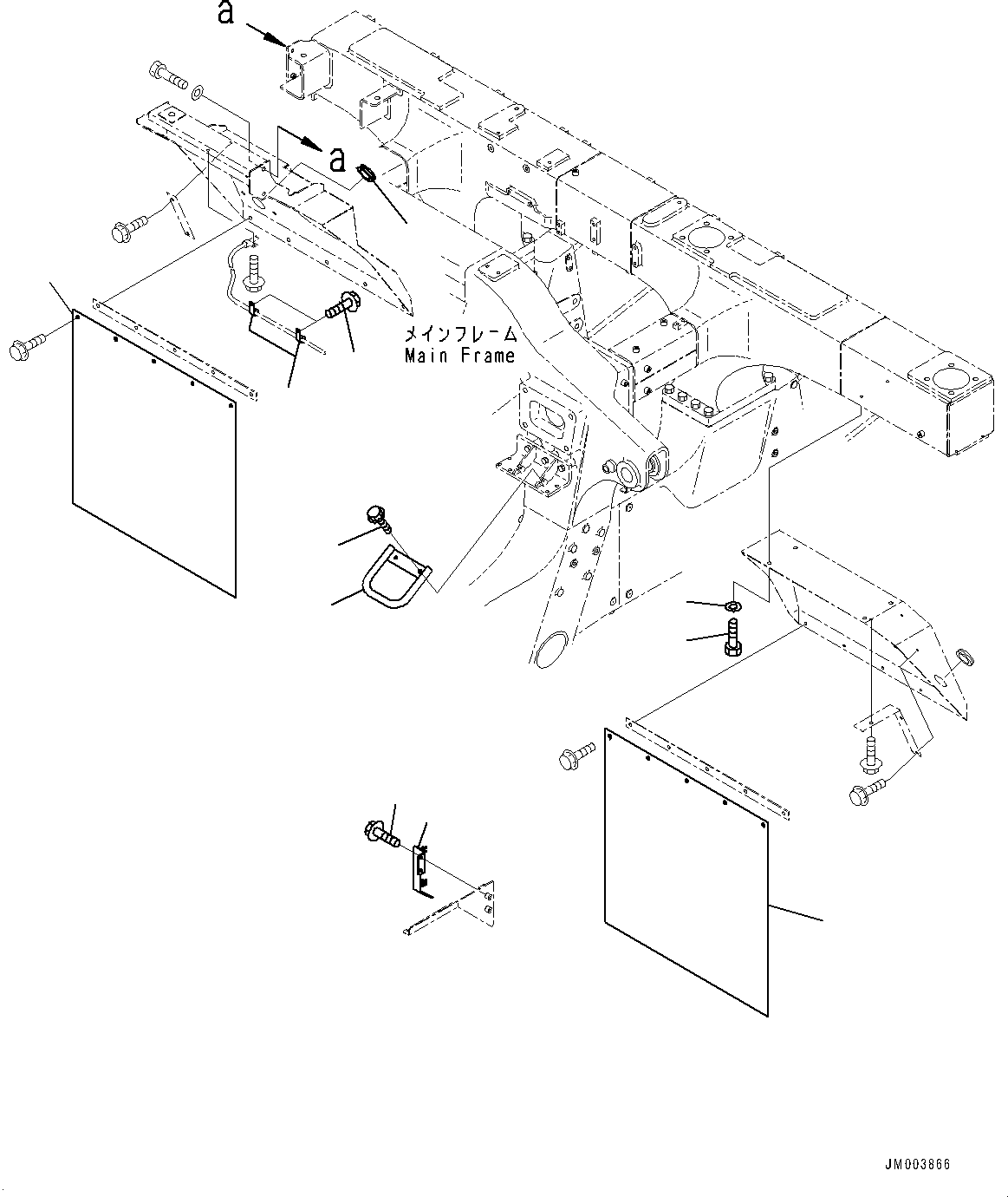 Komatsu parts book diagram for HD465-7E1 S/N 20001-UP (For EU): FENDER, MUDGUARD (#20001-)