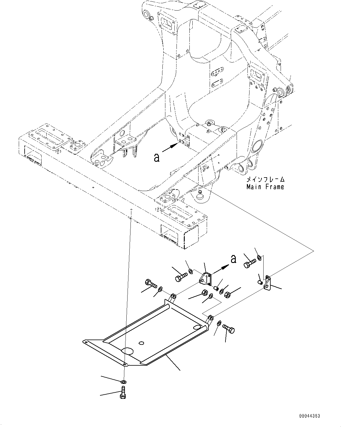 Komatsu parts book diagram for HD465-7E1 S/N 20001-UP (For EU): ENGINE UNDER GUARD (#20001-)