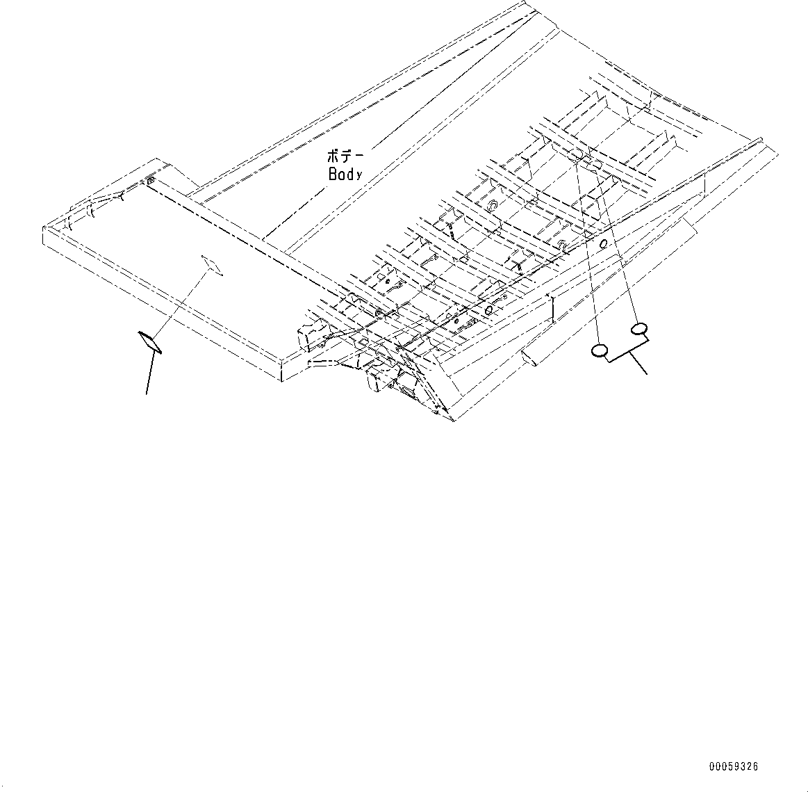 Komatsu parts book diagram for HD465-7E1 S/N 20001-UP (For EU): BODY, PARTS FOR LESS BODY HEATING (#20001-)