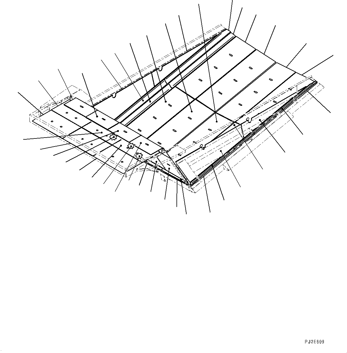 Komatsu parts book diagram for HD465-7E1 S/N 20001-UP (For EU): BODY, LINER (#20001-)