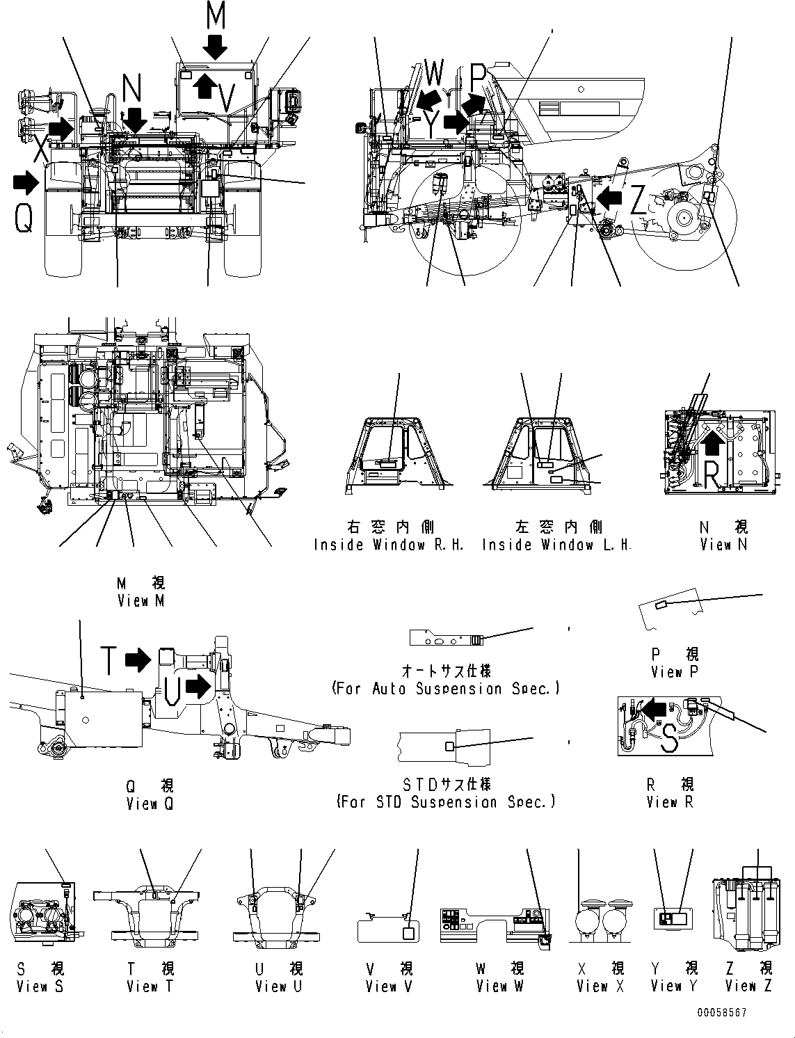 Komatsu parts book diagram for HD465-7E1 S/N 20001-UP (For EU): MARKS AND PLATES, (2/2) (#20001-)