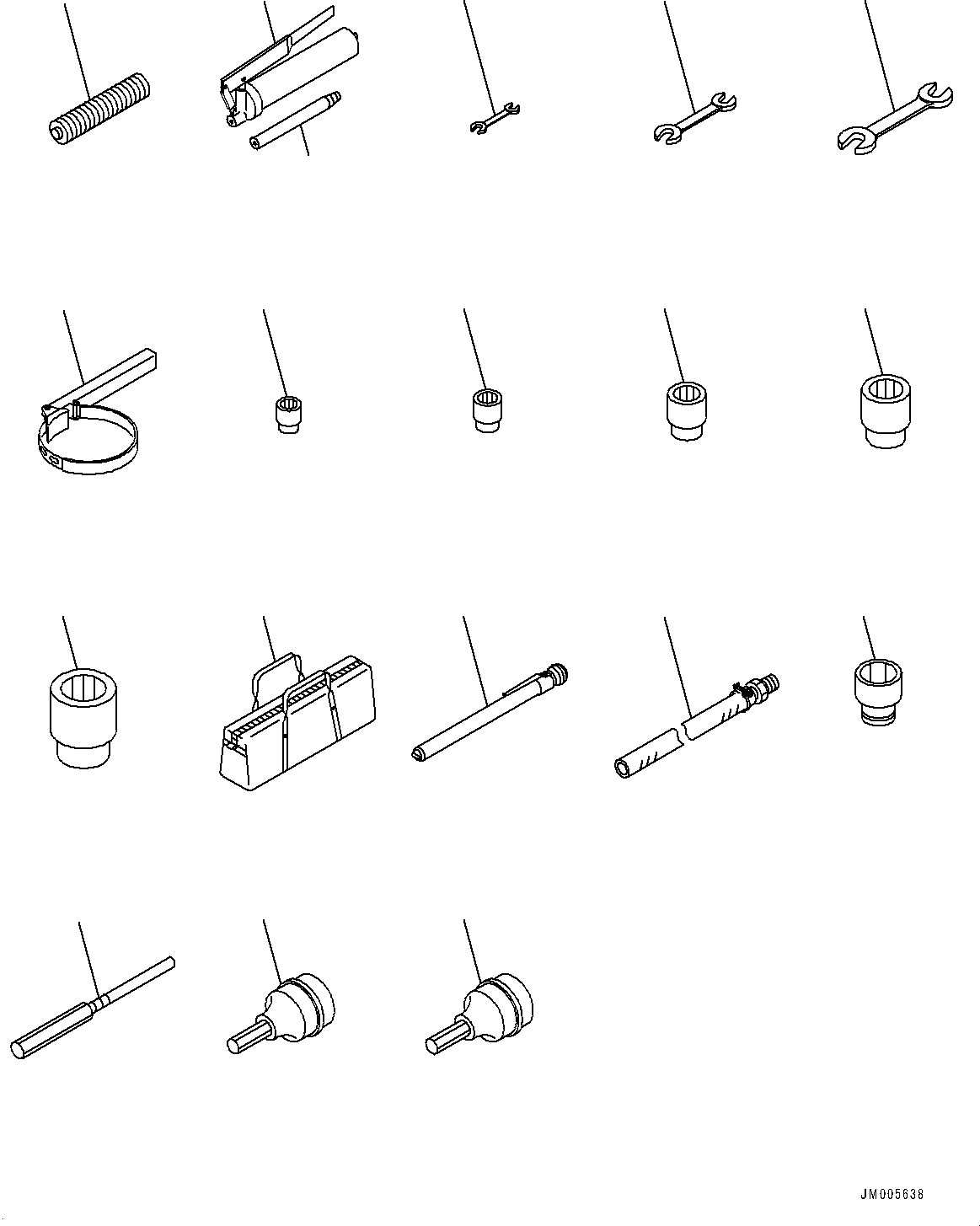 Komatsu parts book diagram for HD465-7E1 S/N 20001-UP (For EU): GENERAL TOOL SET (#20001-)