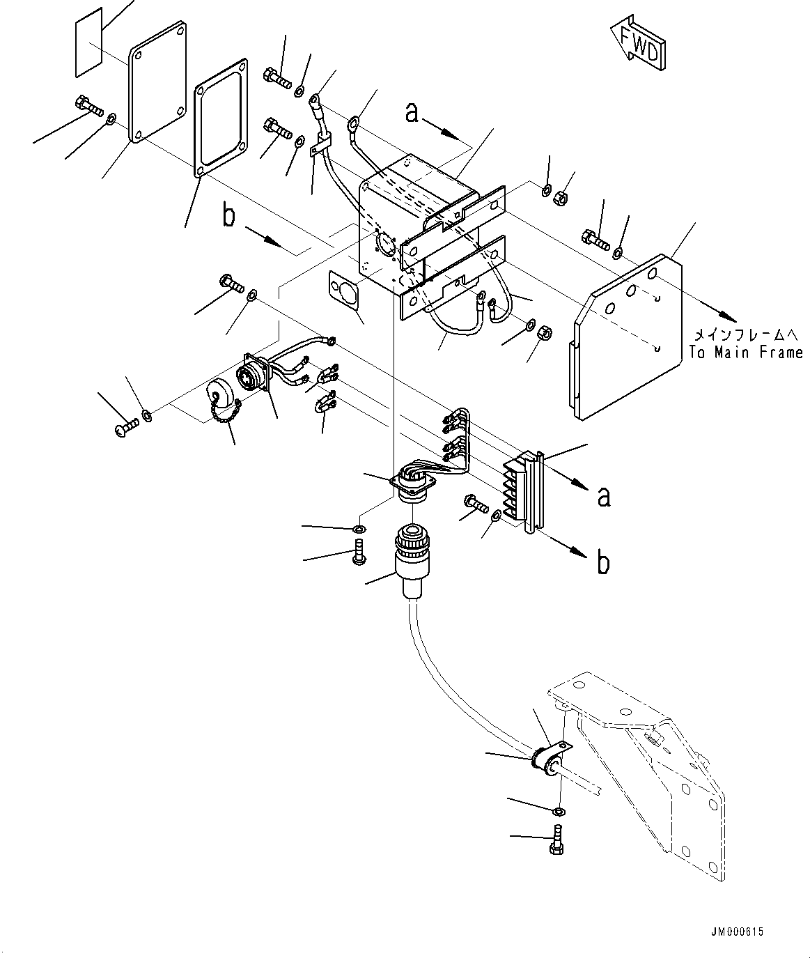 Komatsu parts book diagram for HD465-7E1 S/N 20001-UP (For EU): COOLANT AND OIL PAN HEATER (#20001-)