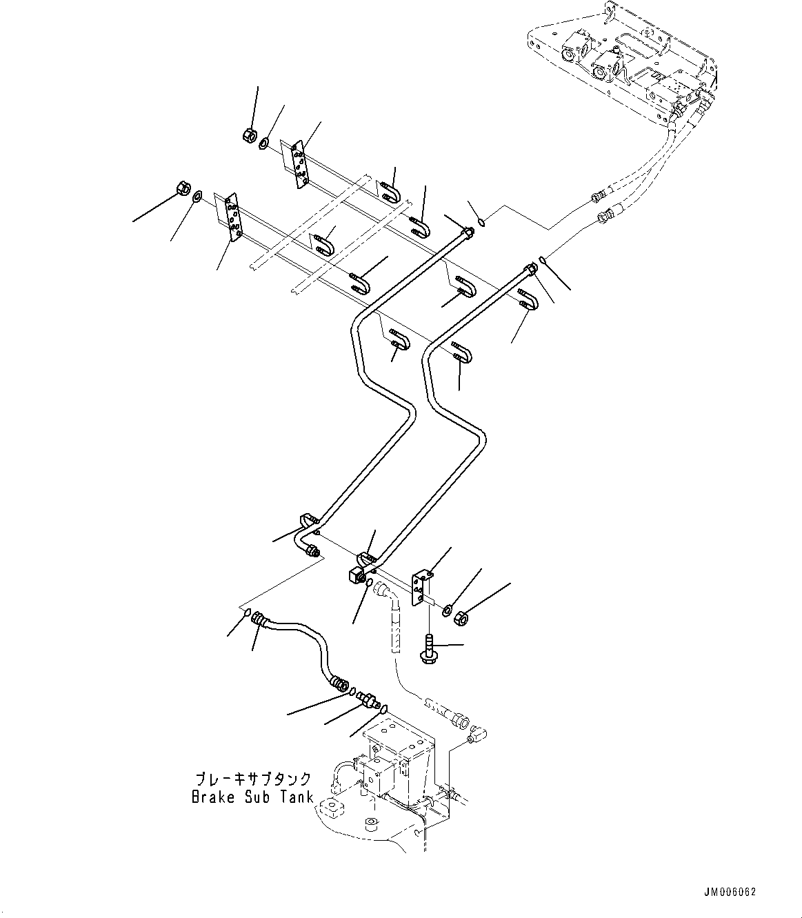 Komatsu parts book diagram for HD465-7E1 S/N 20001-UP (For EU): AUTO SPIN REGULATOR (ASR), REAR PIPING (2/2) (#20024-)