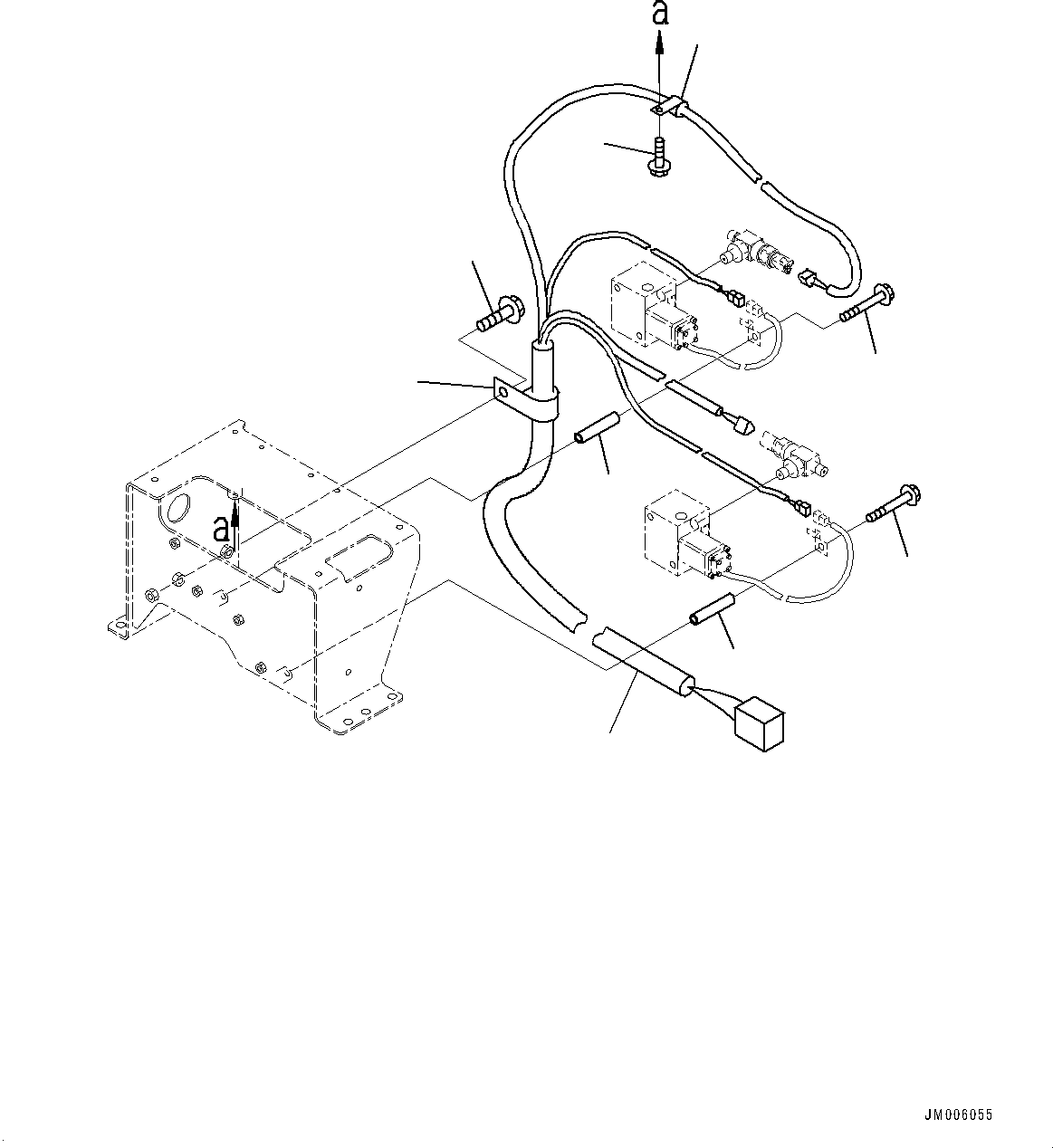Komatsu parts book diagram for HD465-7E1 S/N 20001-UP (For EU): ANTI-SKID BRAKE SYSTEM (ABS), VALVE COVER (1/2) (#20024-)