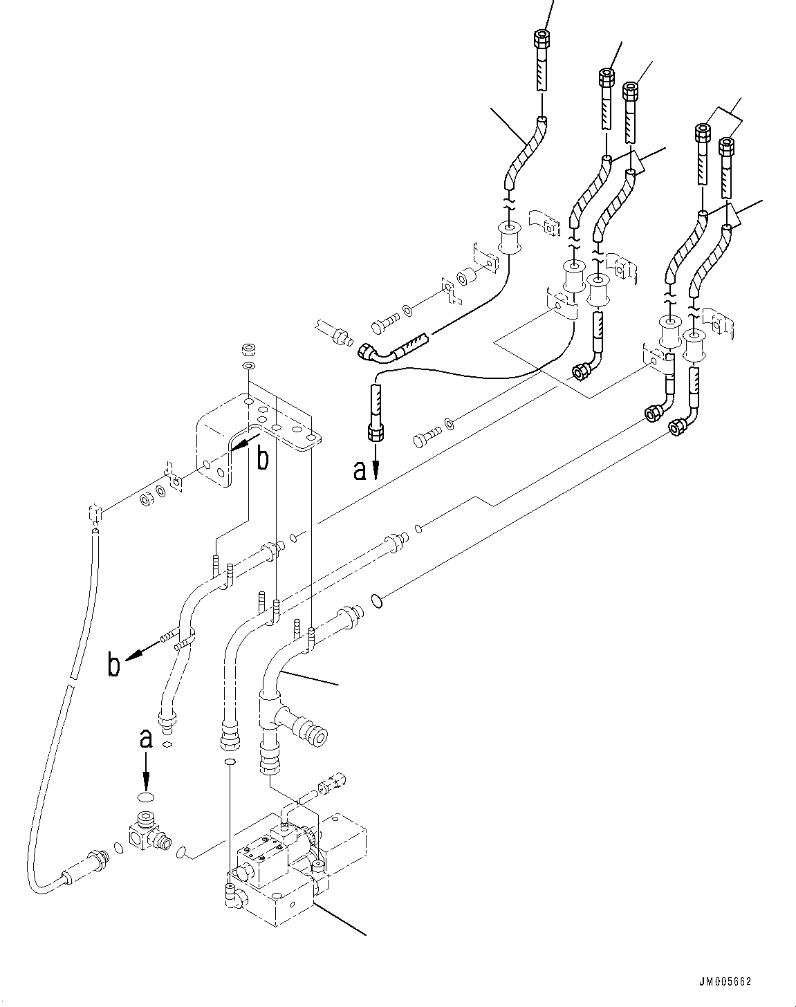 Komatsu parts book diagram for HD465-7E1 S/N 20001-UP (For EU): ANTI-SKID BRAKE SYSTEM (ABS), HOSE (2/2) (#20024-)