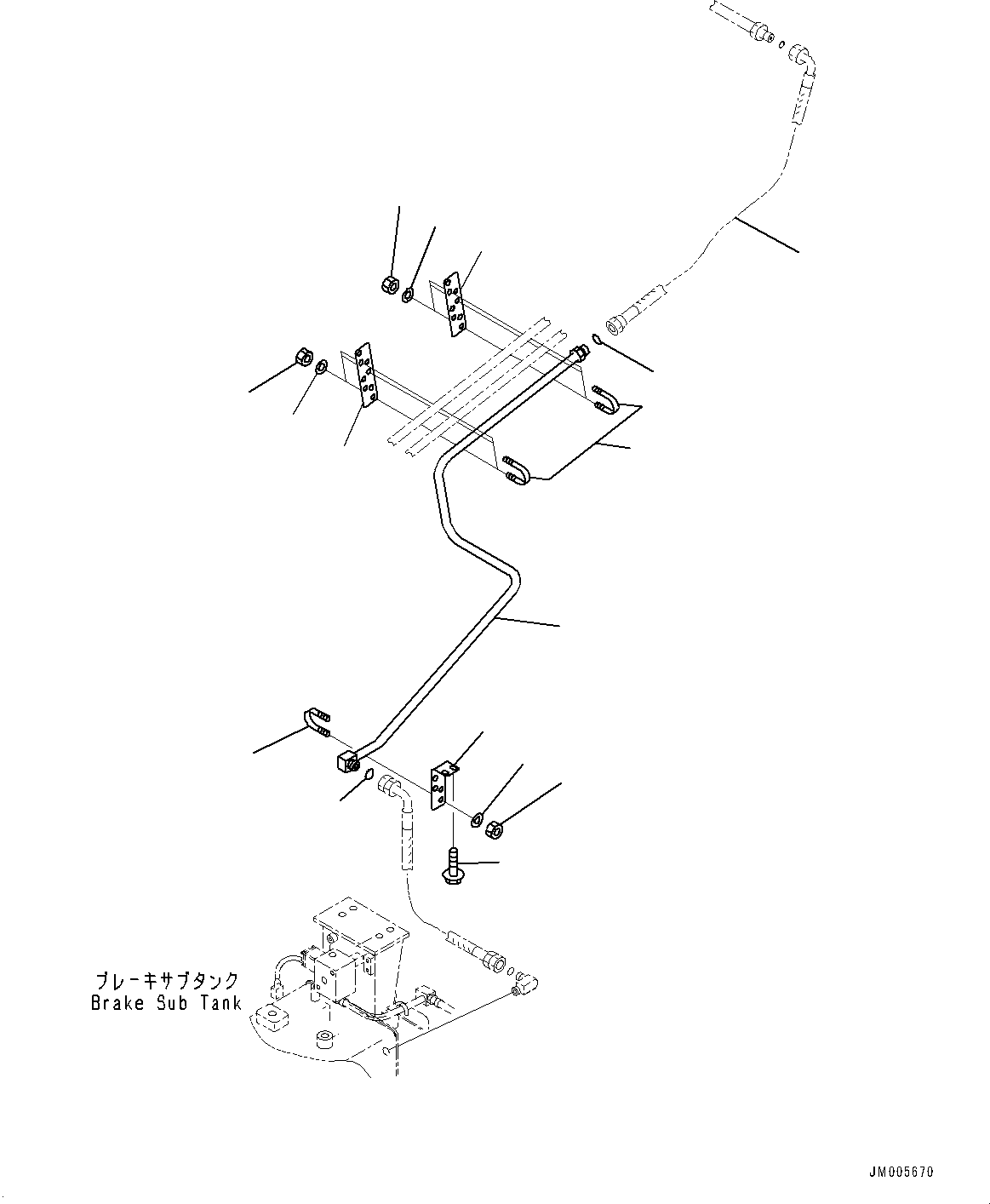 Komatsu parts book diagram for HD465-7E1 S/N 20001-UP (For EU): ANTI-SKID BRAKE SYSTEM (ABS), REAR PIPING (#20024-)