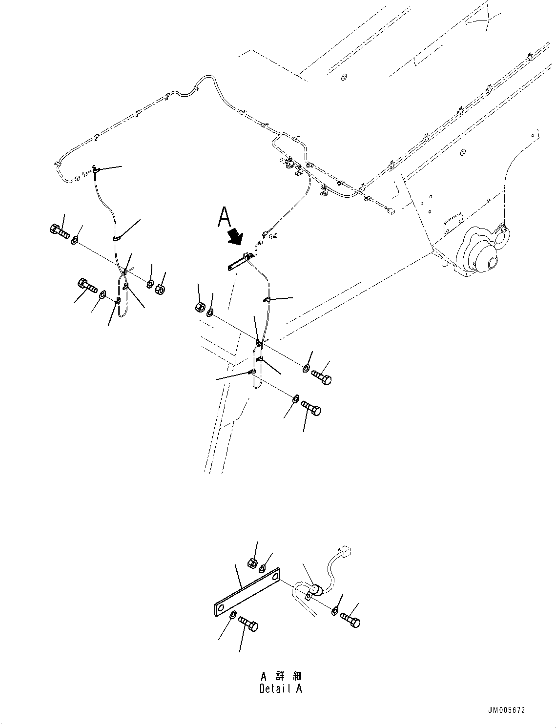 Komatsu parts book diagram for HD465-7E1 S/N 20001-UP (For EU): ANTI-SKID BRAKE SYSTEM (ABS), FRONT WIRING HARNESS (#20024-)