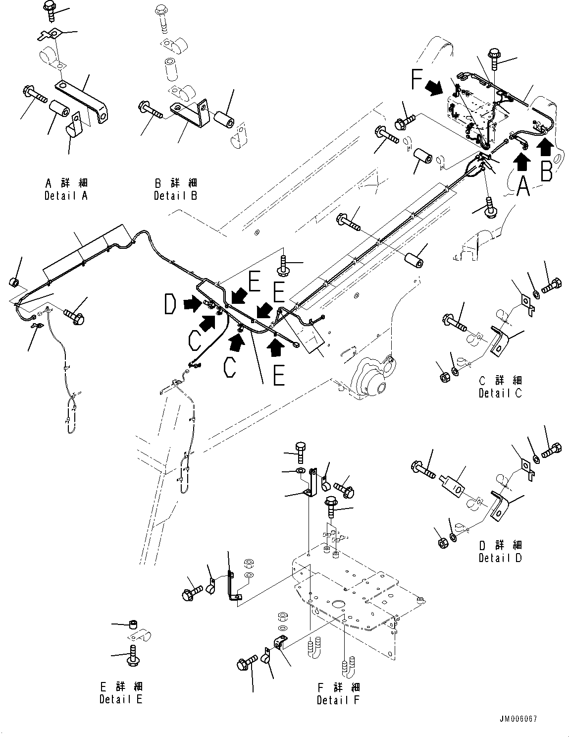 Komatsu parts book diagram for HD465-7E1 S/N 20001-UP (For EU): ANTI-SKID BRAKE SYSTEM (ABS), WIRING HARNESS (2/2) (#20024-)