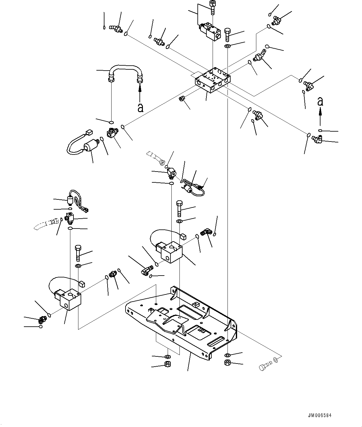 Komatsu parts book diagram for HD465-7E1 S/N 20001-UP (For EU): ANTI-SKID BRAKE SYSTEM (ABS) AND AUTO SPIN REGULATOR (ASR), RELATED PARTS (#20044-)