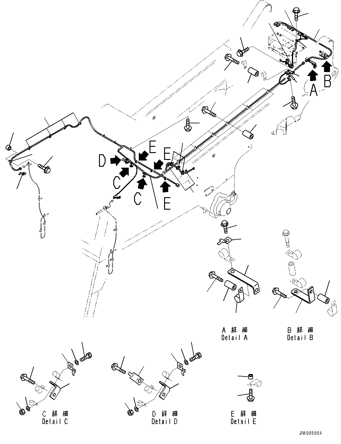 Komatsu parts book diagram for HD465-7E1 S/N 20001-UP (For EU): ANTI-SKID BRAKE SYSTEM (ABS) AND AUTO SPIN REGULATOR (ASR), WIRING HARNESS (2/2) (#20001-)