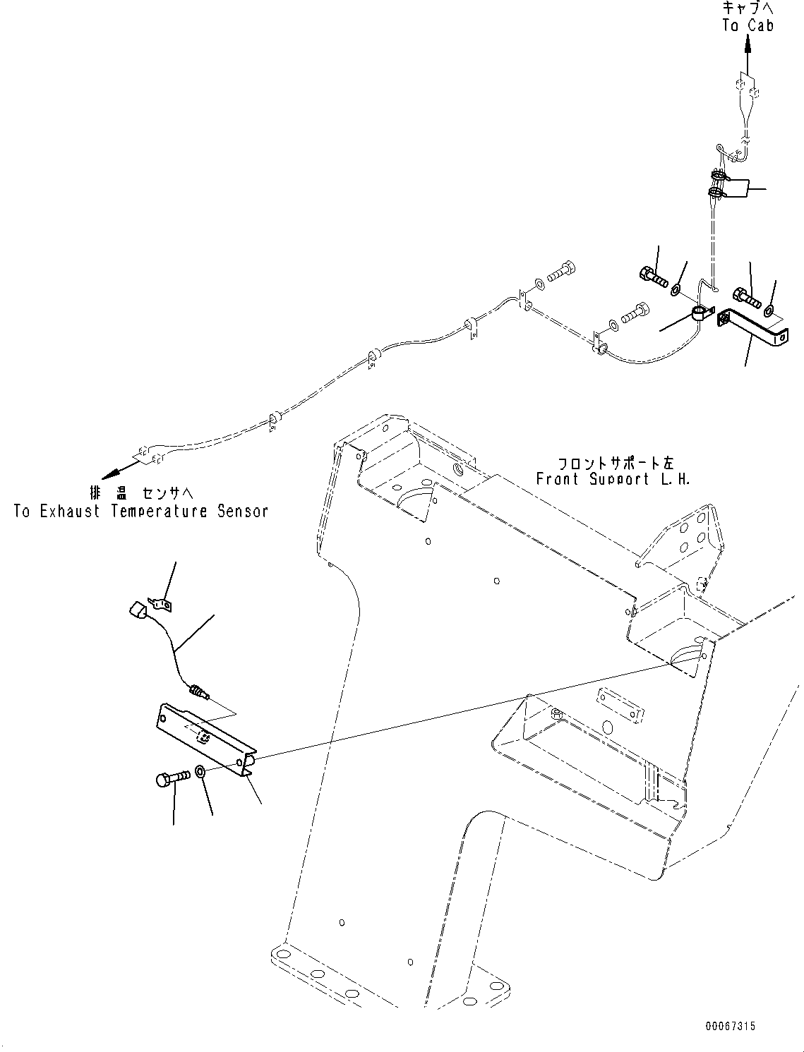 Komatsu parts book diagram for HD465-7E1 S/N 20001-UP (For EU): VEHICLE HEALTH MONITORING SYSTEM (VHMS), WIRING HARNESS (1/2) (#20001-)