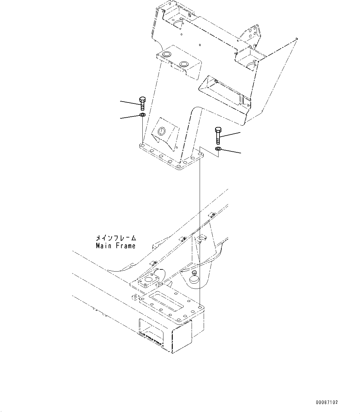 Dump Trucks Komatsu / HD605-7E1 S/N 20001-UP (For EU)(0000984C) / Front Support, Mounting, L.H. (#20001-)(J007010 : J3220-008009)
