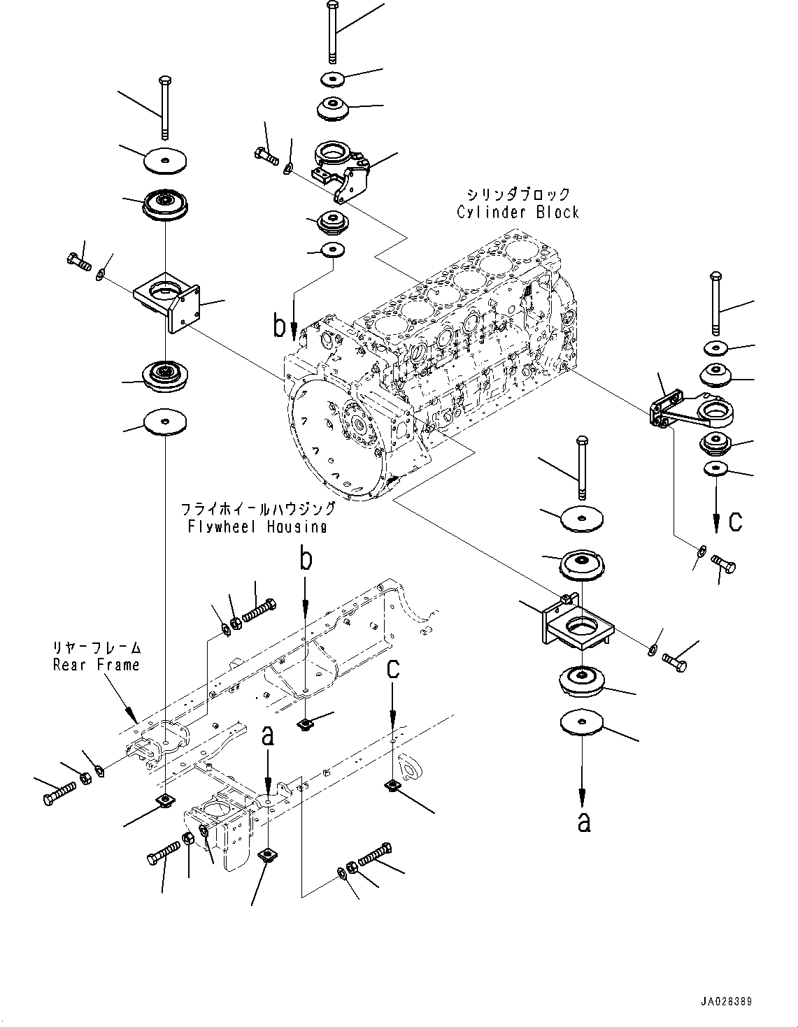 Wheel Loaders Komatsu / WA270-8 S/N 83001-UP(0001010C) / Engine Mounting (#83001-)(B002001 : B0100-001001)