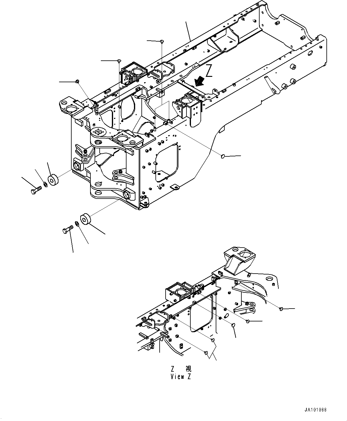 Wheel Loaders Komatsu / WA270-8 S/N 83001-UP(0001010C) / Steering Cylinder, L.H. (#83001-)(J010001 : J4140-002001)