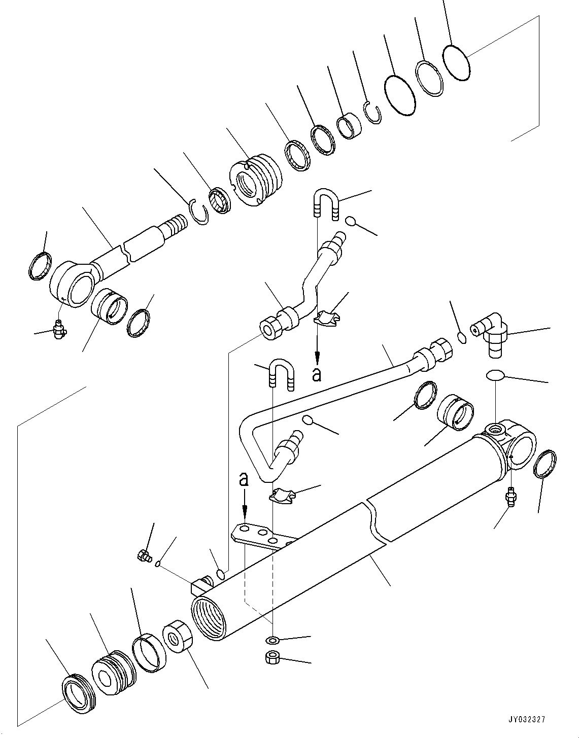Wheel Loaders Komatsu / WA270-8 S/N 83001-UP(0001010C) / Steering Cylinder, R.H. (#83001-)(J009002 : J4140-001002)
