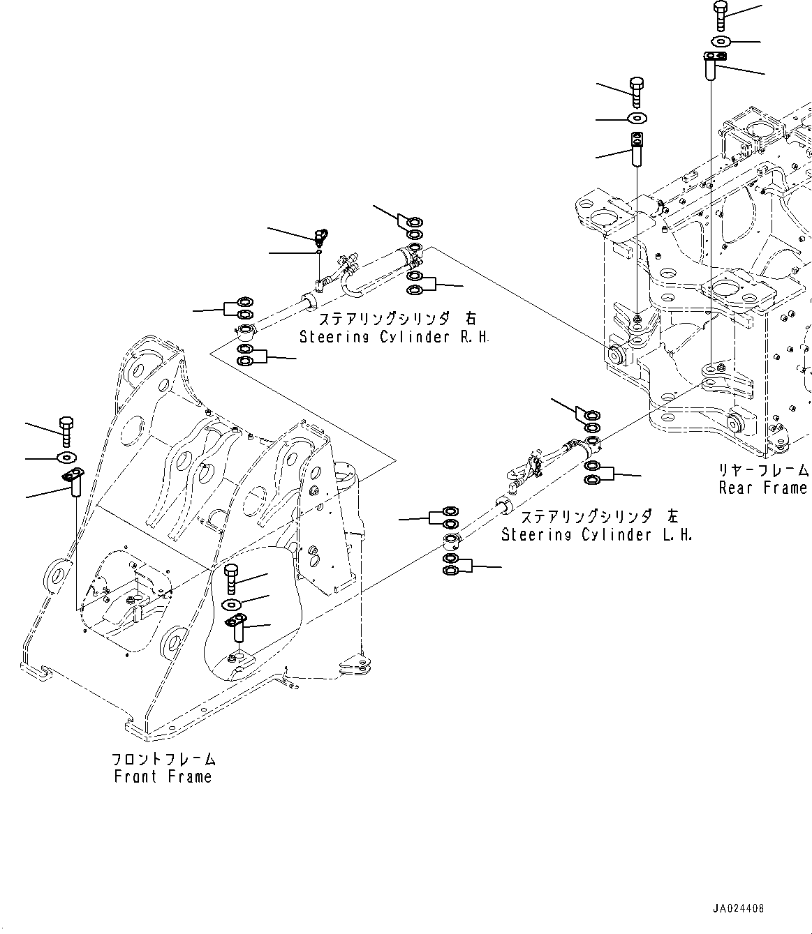 Wheel Loaders Komatsu / WA270-8 S/N 83001-UP(0001010C) / Steering Cylinder, Pin (#83001-)(J010003 : J4140-002003)