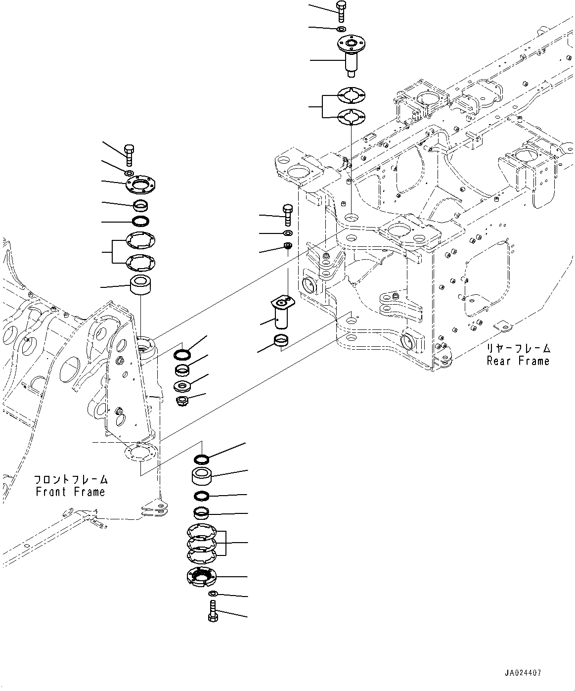 Wheel Loaders Komatsu / WA270-8 S/N 83001-UP(0001010C) / Articulate Lock Bar and Frame Cover, Bar and Pin (#83001-)(J015001 : J4190-007001)