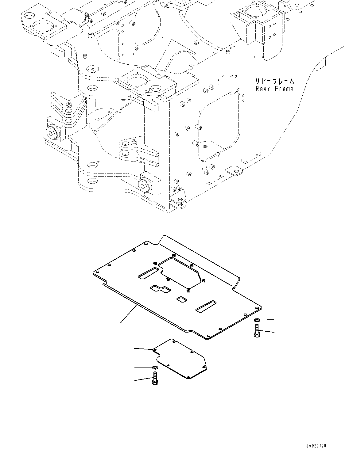 Wheel Loaders Komatsu / WA270-8 S/N 83001-UP(0001010C) / Articulate Lock Bar and Frame Cover, Guard (#83001-)(J016003 : J4190-002003)