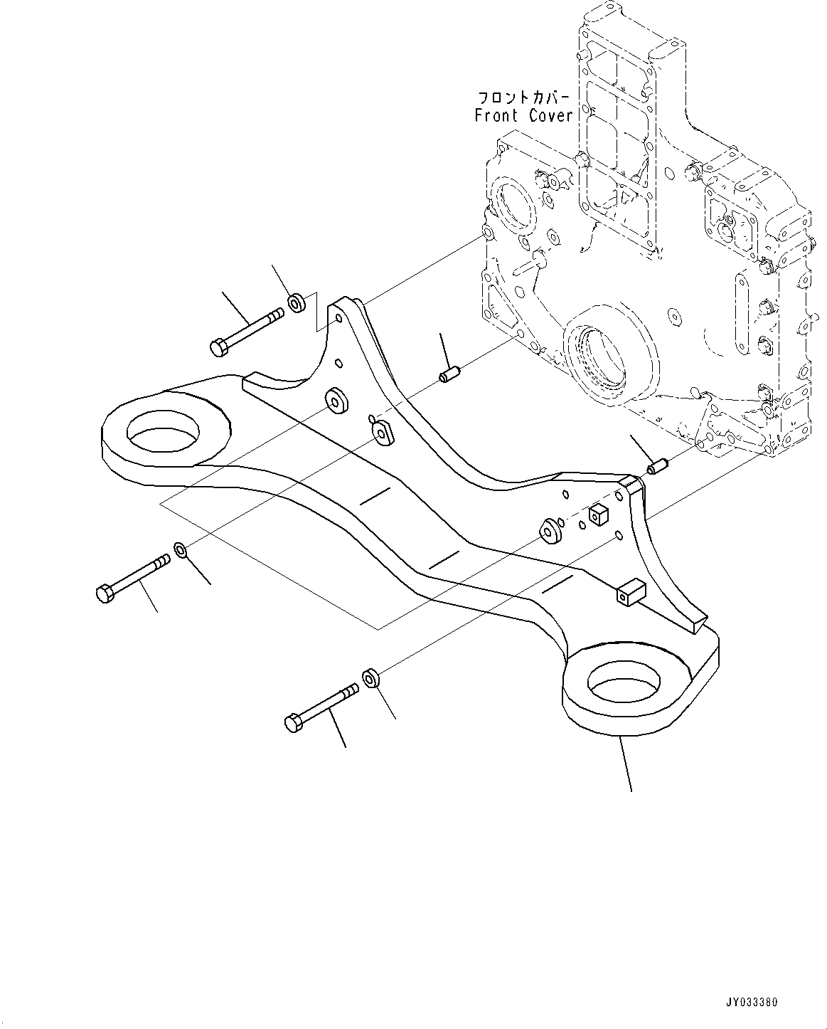 Komatsu parts book diagram for SAA6D140E-7D S/N 830556-UP (For PC650LC-11): FRONT COVER (#830556-)