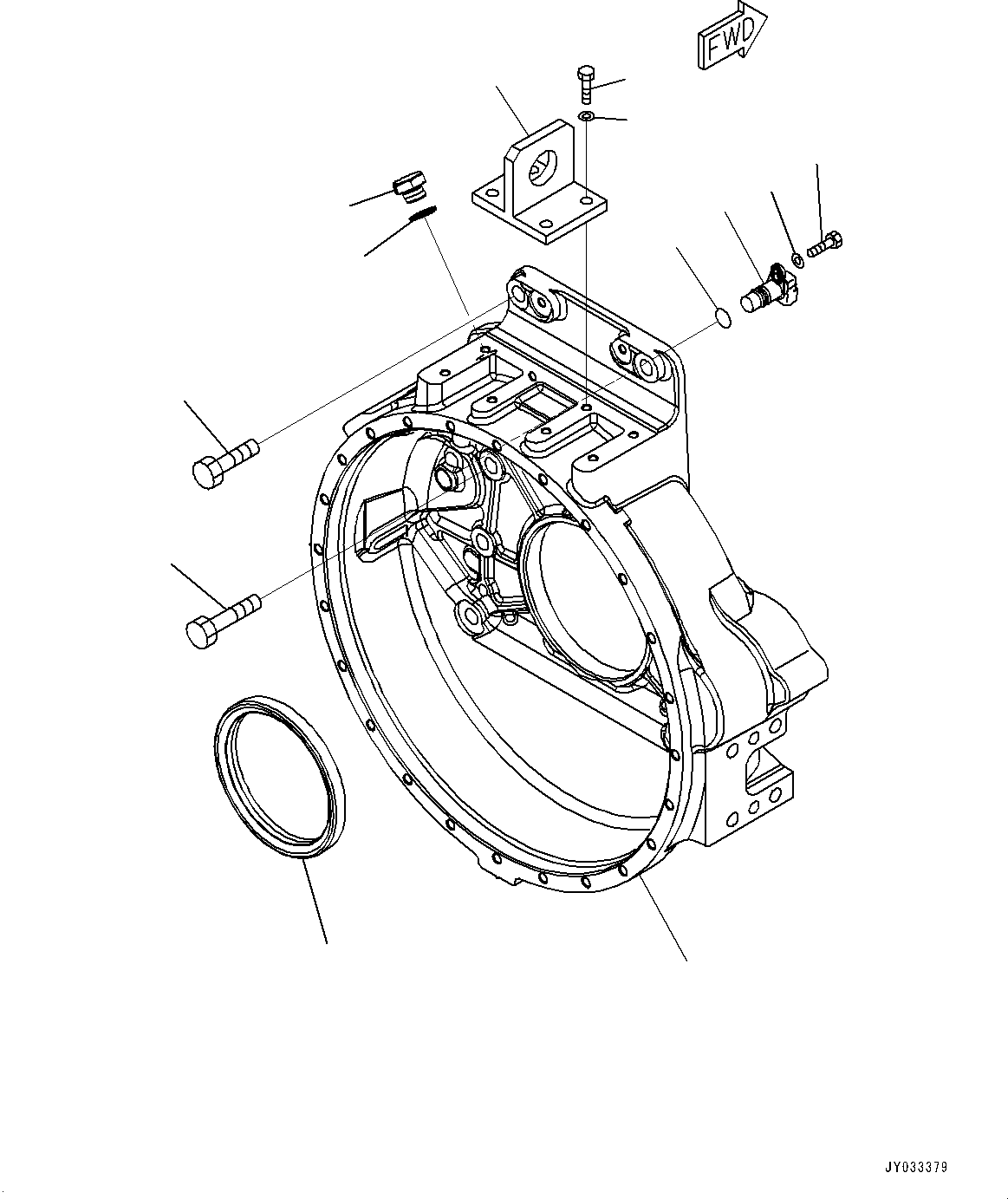 Komatsu parts book diagram for SAA6D140E-7D S/N 830556-UP (For PC650LC-11): FLYWHEEL HOUSING (#830556-)