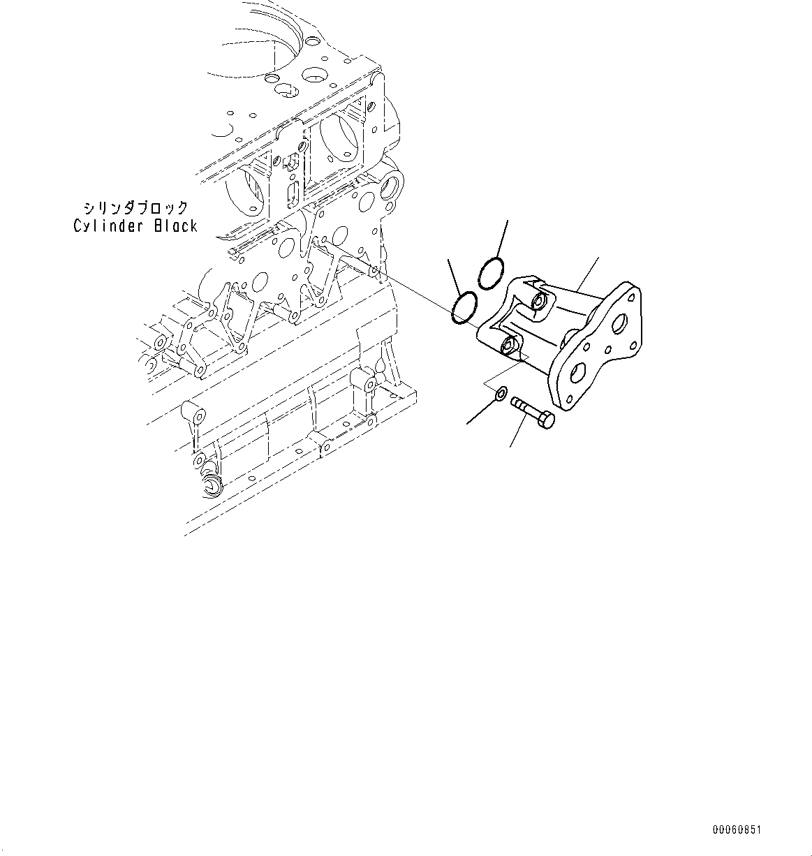 Komatsu parts book diagram for SAA6D140E-7D S/N 830556-UP (For PC650LC-11): ENGINE OIL FILTER BRACKET (#830556-)
