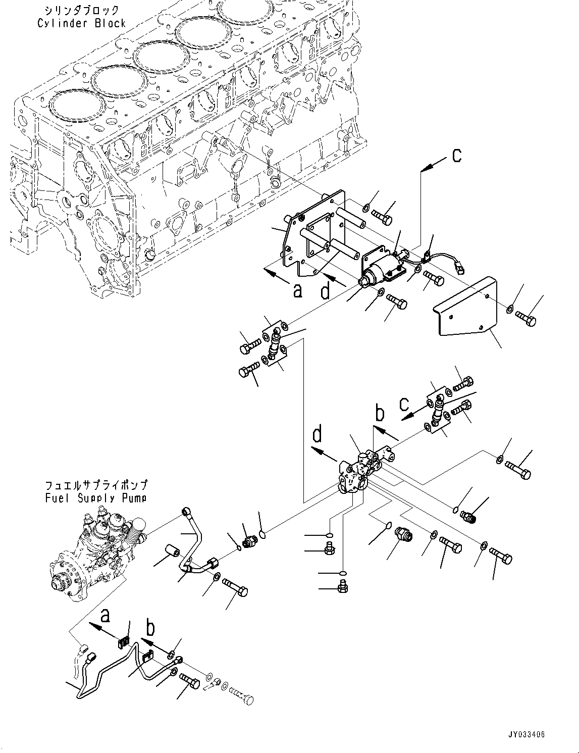 Komatsu parts book diagram for SAA6D140E-7D S/N 830556-UP (For PC650LC-11): FUEL FILTER, PRIMING PUMP (#830556-)