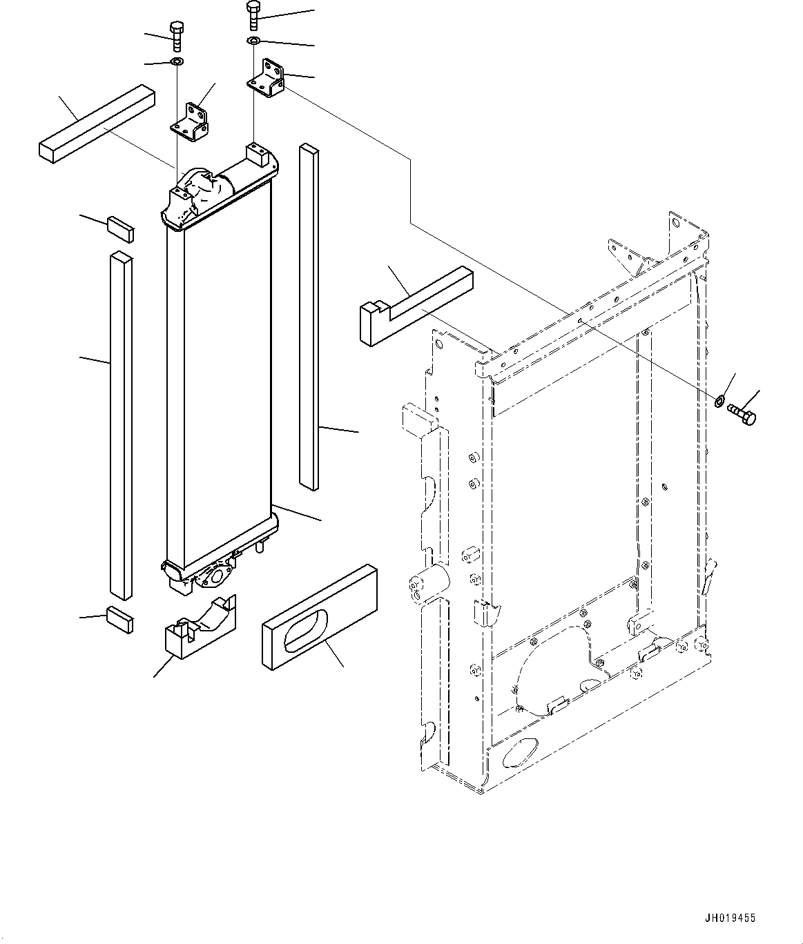 Komatsu parts book diagram for PC170LC-11 S/N 35001-UP: COOLING SYSTEM, OIL COOLER (#35001-)