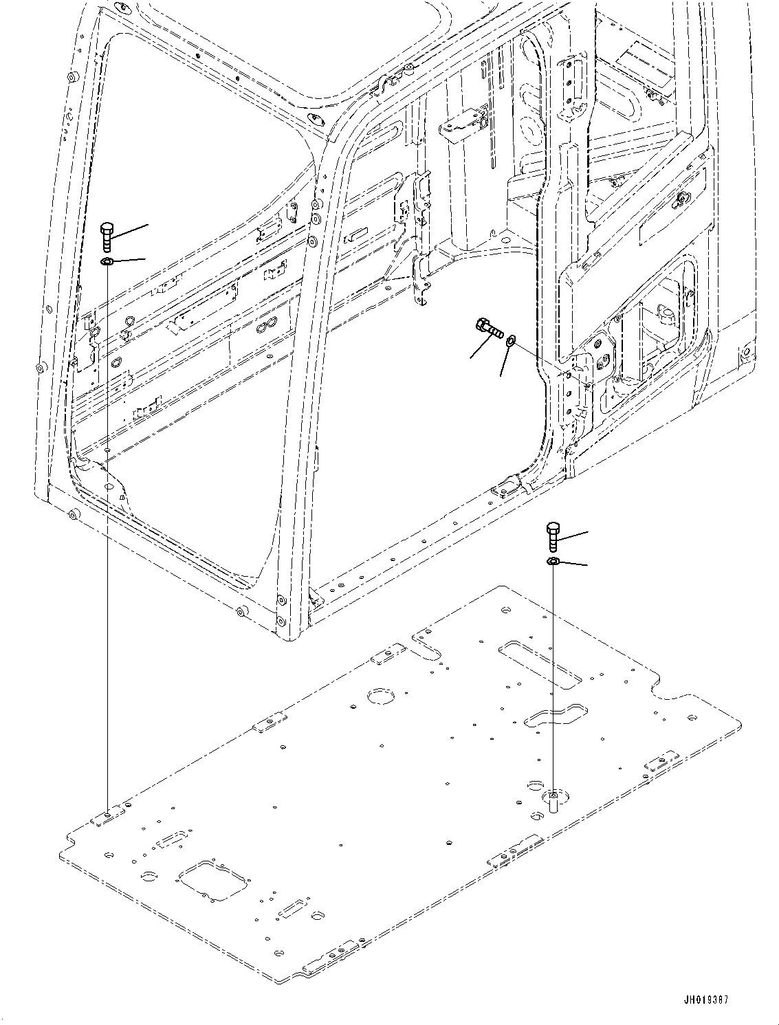 Komatsu parts book diagram for PC170LC-11 S/N 35001-UP: CAB, FLOOR, FRAME (#35001-)