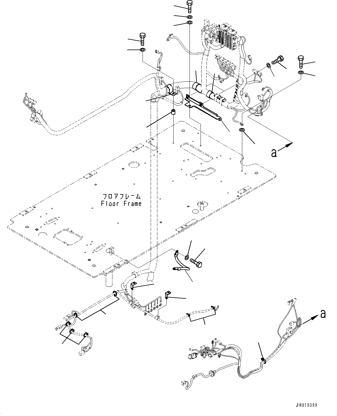 Komatsu parts book diagram for PC170LC-11 S/N 35001-UP: CAB, FLOOR, WORK EQUIPMENT CONTROL LEVER, L.H. (#35001-)
