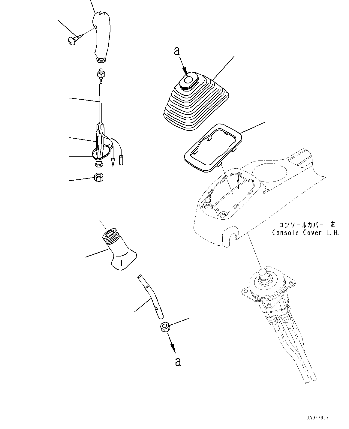 Komatsu parts book diagram for PC170LC-11 S/N 35001-UP: CAB, FLOOR, CONSOLE, L.H. (#35001-)