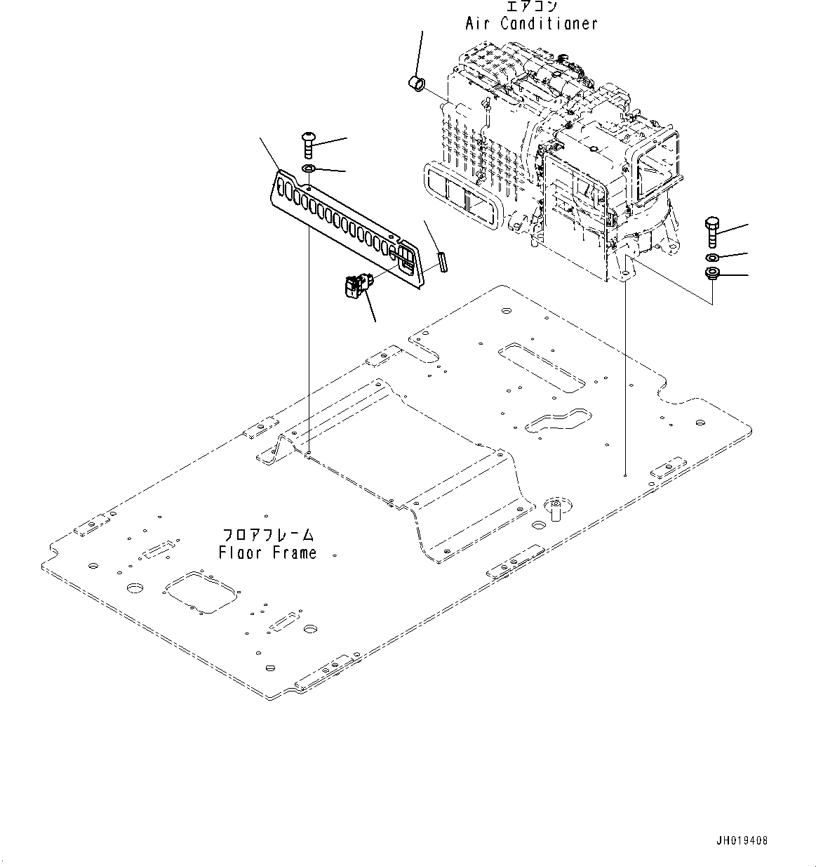 Komatsu parts book diagram for PC170LC-11 S/N 35001-UP: CAB, FLOOR, PIPING MOUNTING (#35001-)