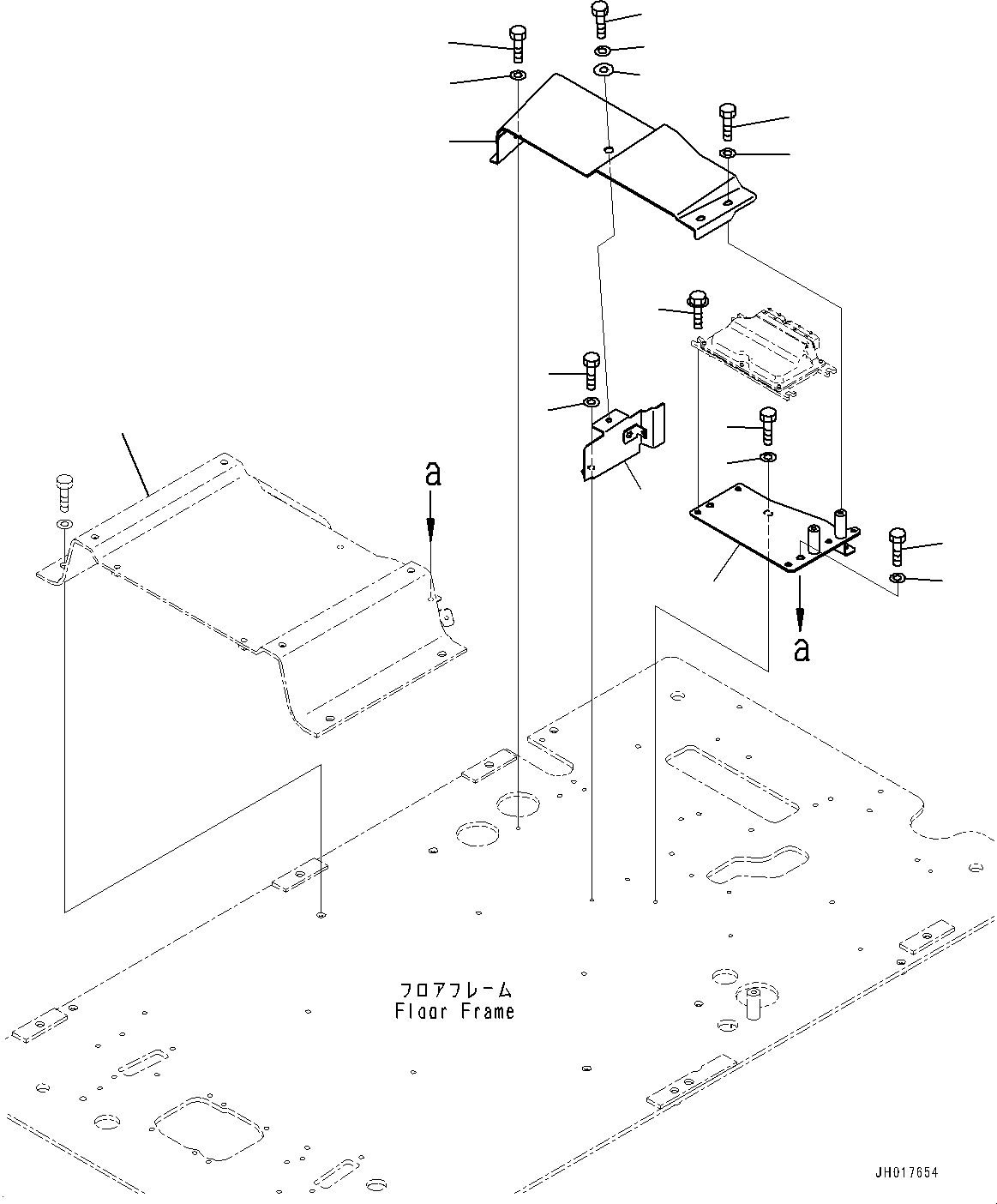 Komatsu parts book diagram for PC170LC-11 S/N 35001-UP: CAB, CAB IN PARTS, KOMVISION COVER (#35001-)