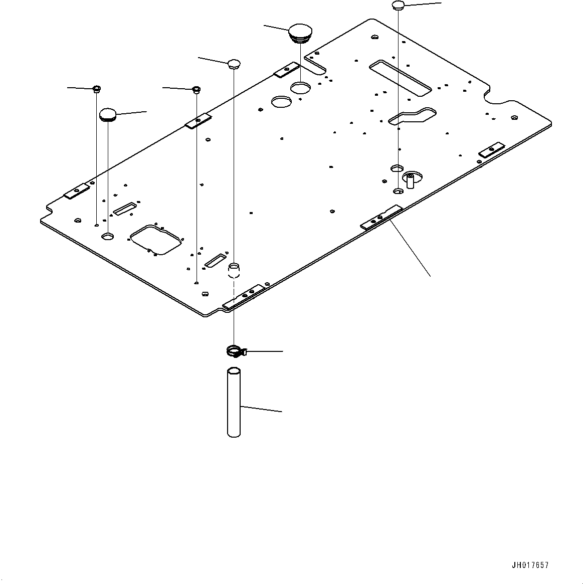 Komatsu parts book diagram for PC170LC-11 S/N 35001-UP: CAB, FLOOR, FRAME (#35001-)