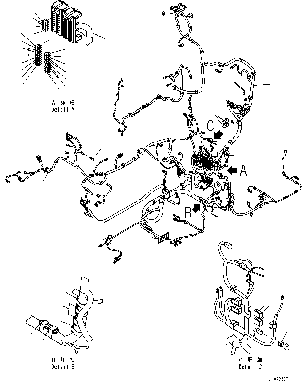 Komatsu parts book diagram for PC170LC-11 S/N 35001-UP: CAB, FLOOR, WIRING HARNESS (#35001-)