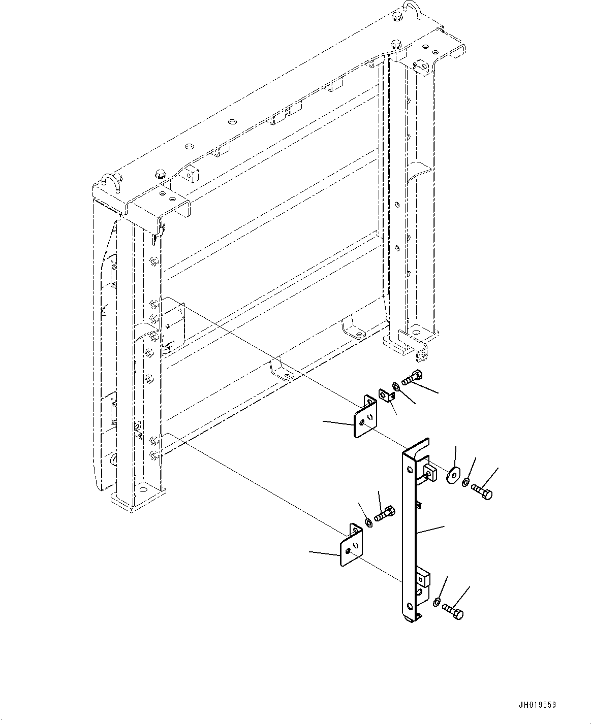 Komatsu parts book diagram for PC170LC-11 S/N 35001-UP: SIDE COVER R.H., BRACKET (#35001-)