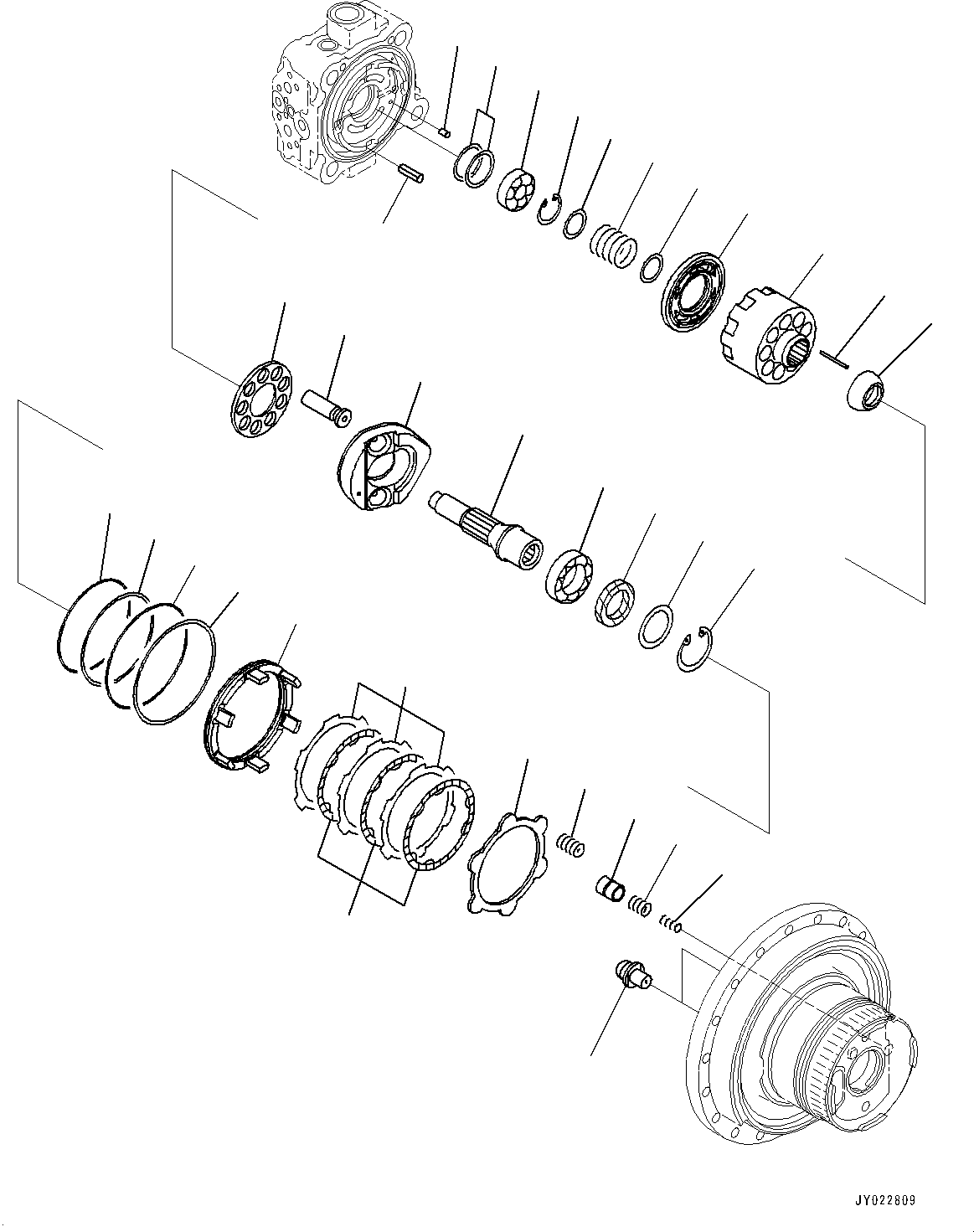 Komatsu parts book diagram for PC170LC-11 S/N 35001-UP: TRAVEL MOTOR AND FINAL DRIVE, TRAVEL MOTOR, R.H. (2/3) (#35001-)