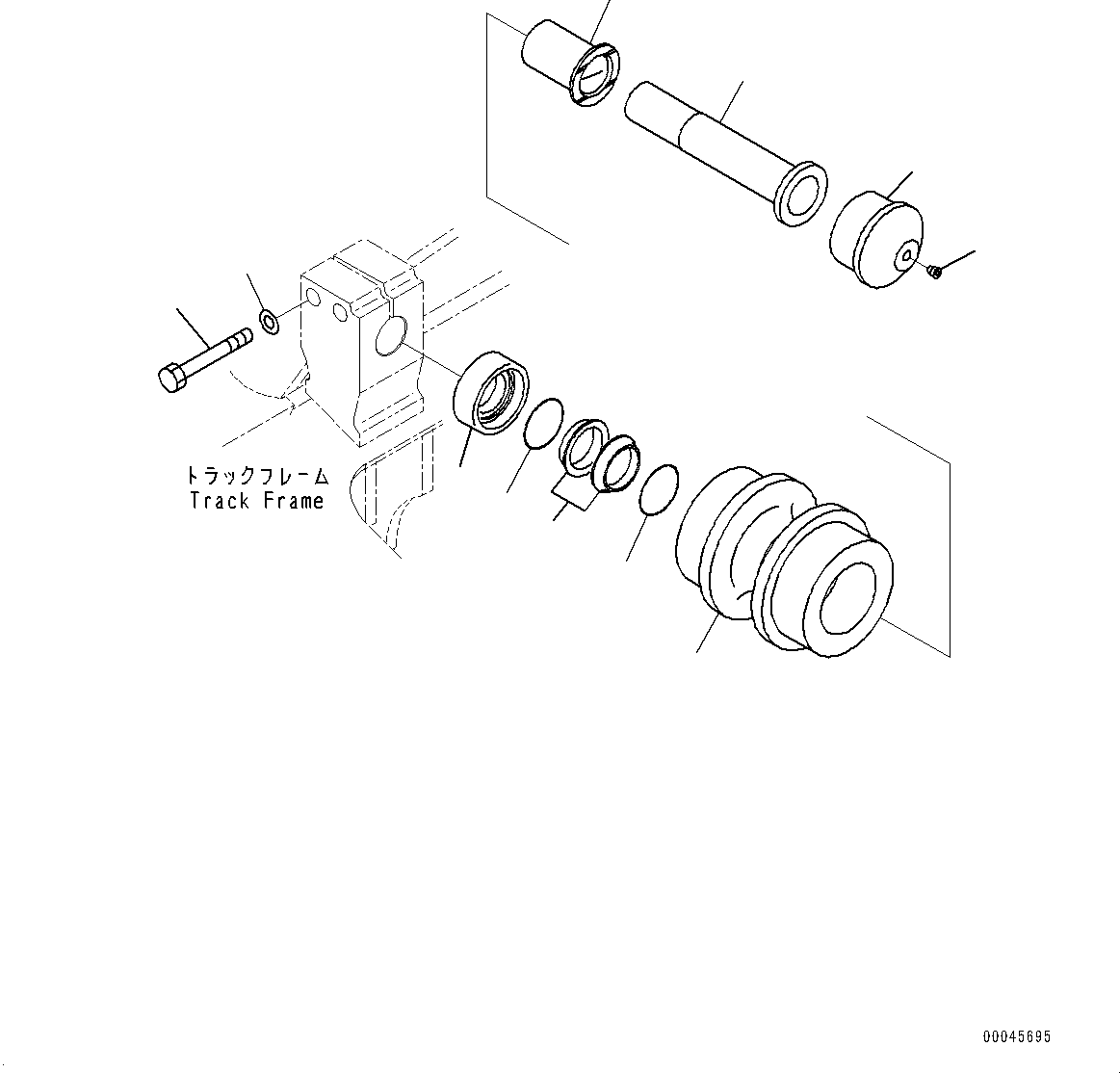 Komatsu parts book diagram for PC170LC-11 S/N 35001-UP: CARRIER ROLLER (#35001-)
