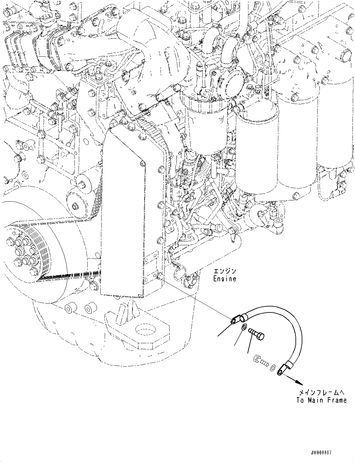 Dump Trucks Komatsu / HD325-8 S/N 50001-UP(0001112C) / Engine Related Parts, Ground Cable (#50001-)(B005005 : B0000-006005)