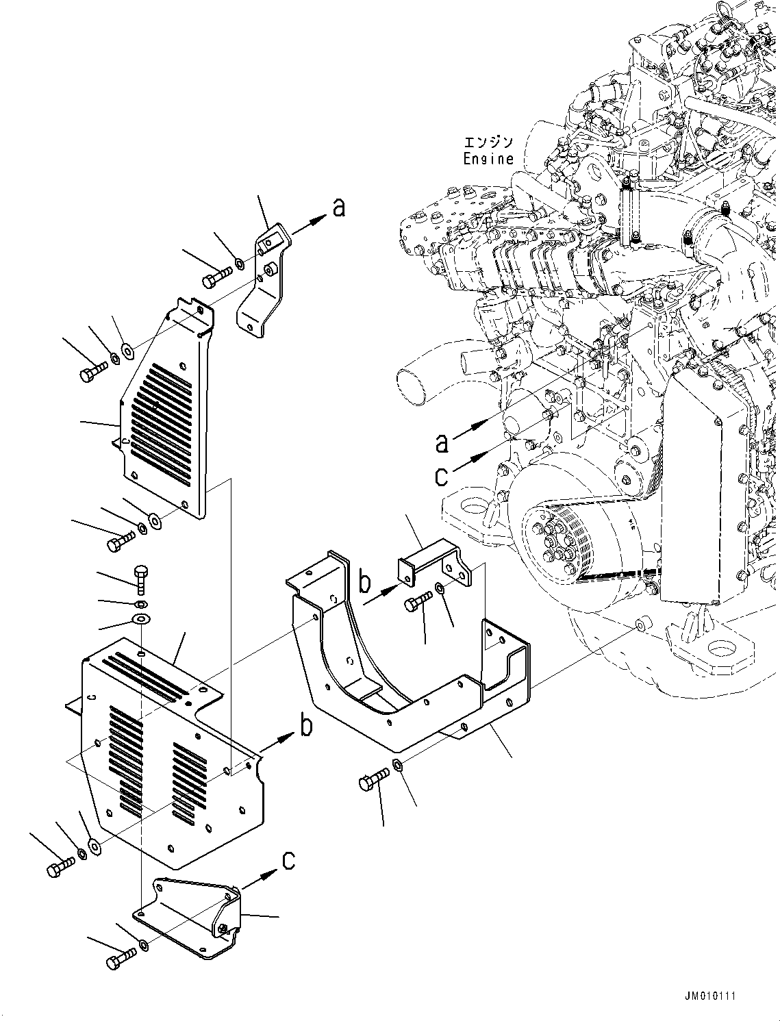 Dump Trucks Komatsu / HD325-8 S/N 50001-UP(0001112C) / Engine Mounting, (2/2) (#50026-)(B008002 : B0100-002002)