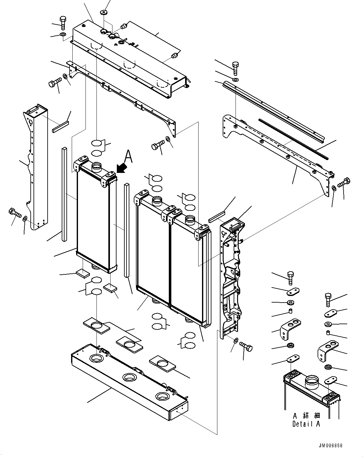 Dump Trucks Komatsu / HD325-8 S/N 50001-UP(0001112C) / Radiator Group, Radiator (#50001-)(C001001 : C0110-001001)
