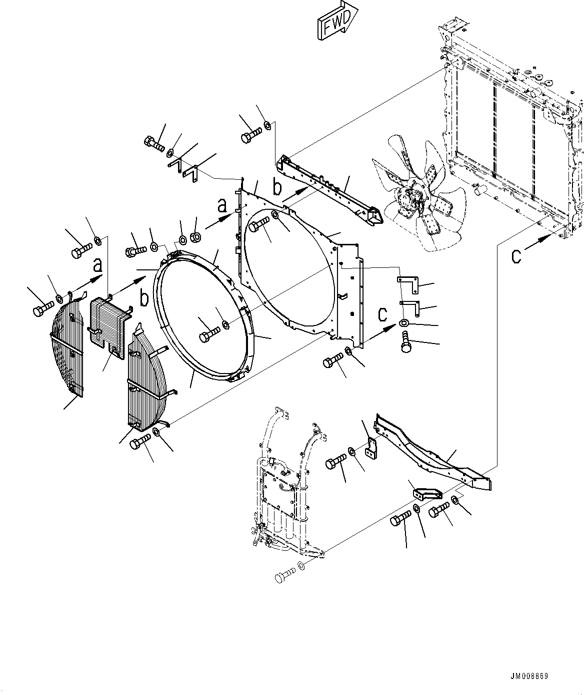 Dump Trucks Komatsu / HD325-8 S/N 50001-UP(0001112C) / Radiator Group, Net and Shroud (#50001-)(C001002 : C0110-001002)