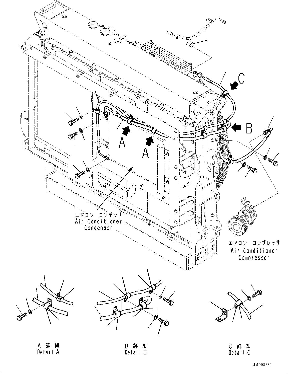 Dump Trucks Komatsu / HD325-8 S/N 50001-UP(0001112C) / Radiator Group, Air Conditioner Piping (1/2) (#50001-)(C001012 : C0110-001012)