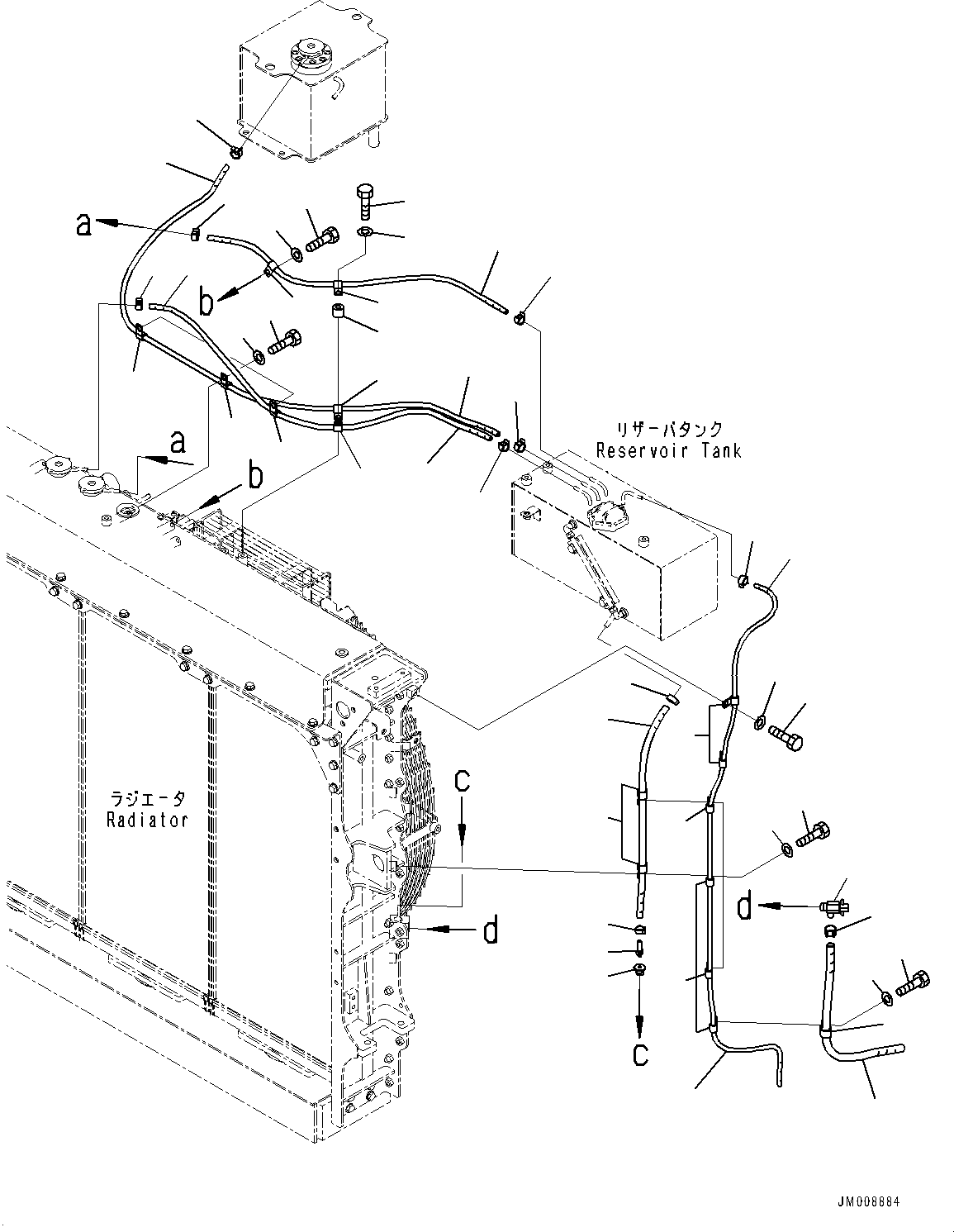 Dump Trucks Komatsu / HD325-8 S/N 50001-UP(0001112C) / Radiator Group, Reservoir Tank Piping (#50001-)(C001014 : C0110-001014)