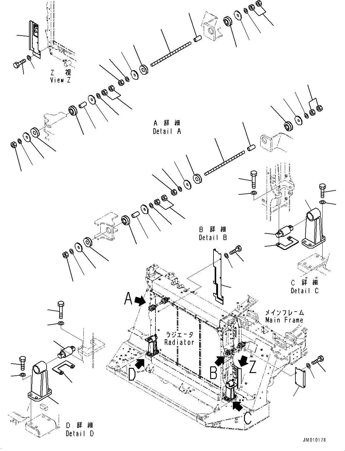 Dump Trucks Komatsu / HD325-8 S/N 50001-UP(0001112C) / Radiator Group, Mounting (#50001-)(C001018 : C0110-001018)